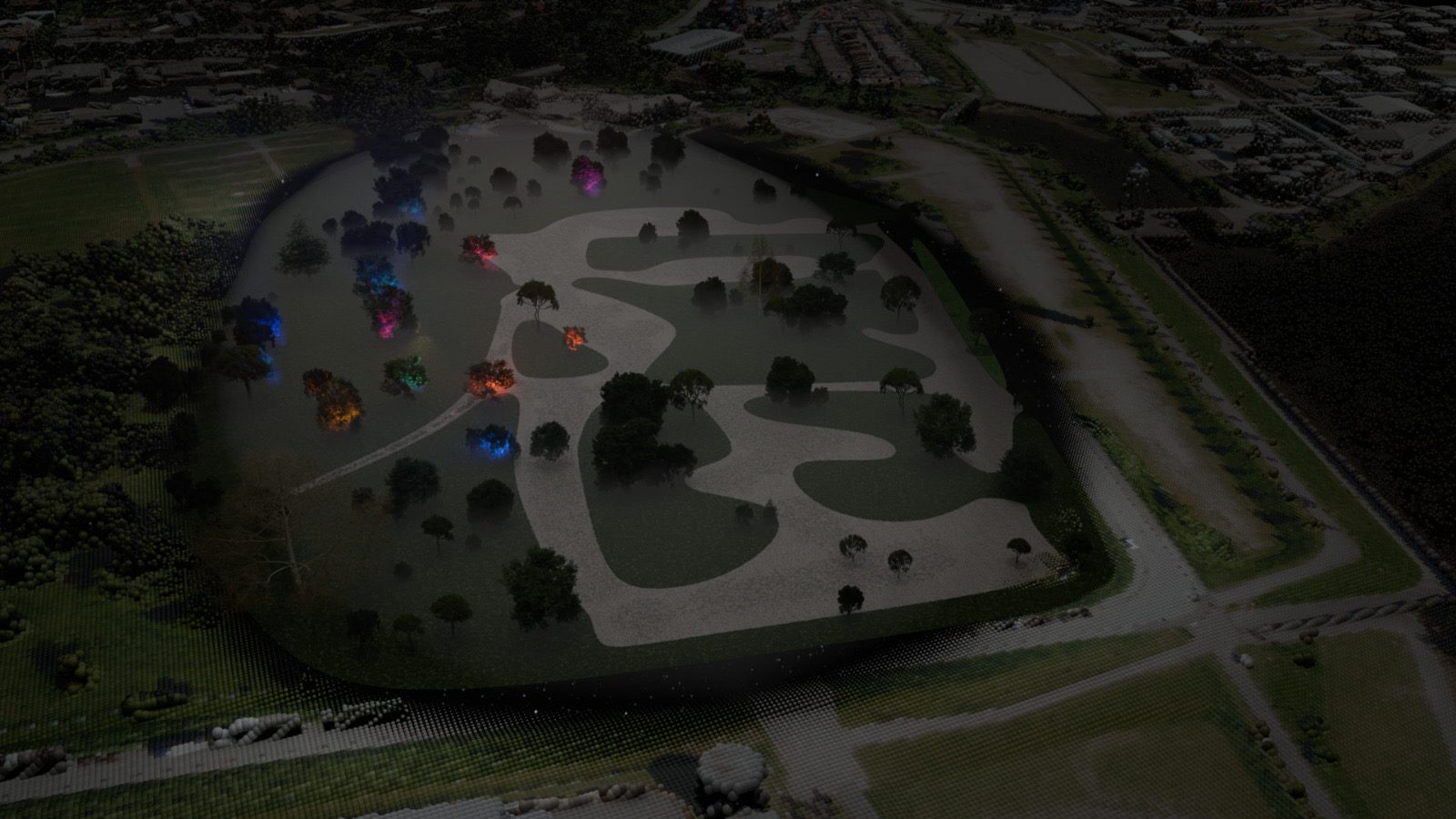 3D site model of MS Dockville with planned fixture positions